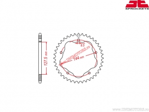 Aluminum rear pinion Ducati 916 / 996 / 998 / Hypermotard / Monster S4R/S2R / Multistrada (chain 525) - JTA 752 - JT