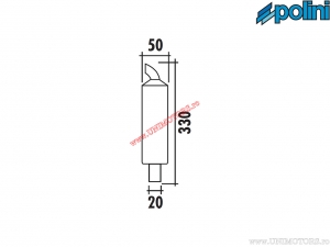 Ammortizzatore rumore in alluminio (20x50x330mm) - Vespa ETS 125 AIR 2T ('84-'85) / PK 125 XL AIR 2T ('86-'89) - Polini