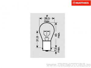 Ampoule BA15S 6V 21W ensemble de 10 pièces - JM