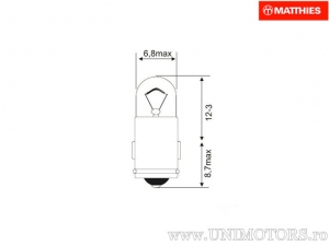 Ampoule de Clignotant BA7S 6V 0.6W Ensemble de 10 - JM