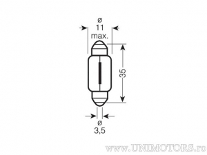 Ampoule de feu de frein SV8.5-8 Ultra Life 12V 5W L: 36mm - Osram