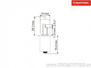 Ampoule de phare HS2 PX13.5S 6V 15W - JM