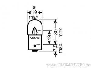 Ampoule R10W BA15S 24V 10W blister 2 pièces - Osram