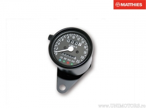 Analog-Tachometer (max. 220 km/h) schwarz D: 60mm M12x1.0mm mit weißer Hintergrundbeleuchtung - JM