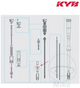 Anillo de sellado telescópico Kayaba 12.5 x 27 x 5 mm - CAN-AM DS 450 X-xc / Kawasaki KX 85 A 17/14 pulgadas / Yamaha YFZ 450 -