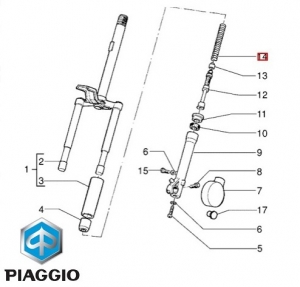 Arc original front telescopic fork - Piaggio Free FL ('95-'00) / Free PPTT (Delivery) ('98-'01) 2-stroke 50cc - Piaggio