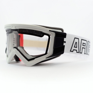 ARIETE - MUDMAX Goggles - WHITE / DOUBLE CLEAR VENTILATED LENS NO PINS