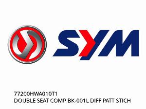 Asiento Doble Comp BK-001L Diferencial Patt Stich - 77200HWA010T1 - SYM