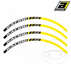 Autocollant de roue - RACING jaune - JM