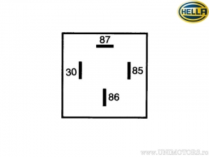 Auxiliary relay - normally open 12V 16A 4 pole - Hella