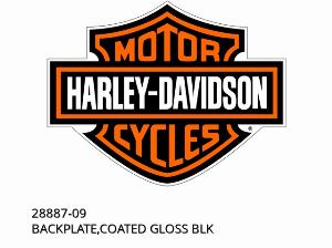 BACKPLATE,COATED GLOSS BLK - 28887-09 - Harley-Davidson