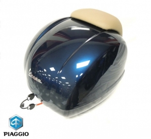 Bagageiro original de 42 litros - cor: azul - Vespa GTS / GTV 4T LC 125-250-300cc - Piaggio