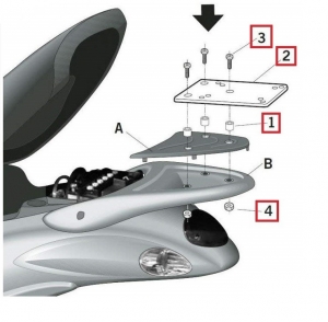 Bagageiro traseiro de metal - Piaggio Liberty ('05-'18) 2T-4T AC 50cc / Liberty ('05-'21) 4T AC 125-200cc - SHAD