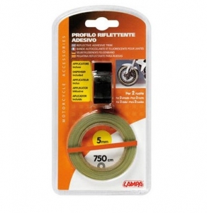 Bande adhésive orange (bande) pour roue (jante) avec adaptateur (largeur: 5 mm; longueur: 750 cm) - Lampe