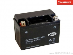 Batería de gel YTX9-BS 12V 8Ah - Adly/Herchee ATV 150 / BMW F 900 900 / Derbi DXR 200 / Honda FES 150 / KTM EGS 620 - JM