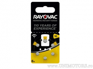 Batería V10 para audífonos 1.45V en blister de 6 piezas - Rayovac