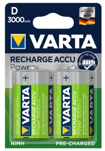 Bateria D recarregável ACCU Power 1.2V 3000mAh blister conjunto 2un - Varta