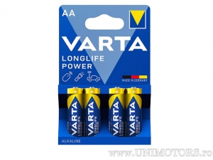 Batteria AA Alcalina Longlife Power 1,5V confezione blister da 4 pezzi - Varta