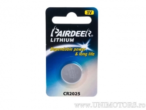 Batteria CR2025 al litio 3V 170mAh blister - Pairdeer