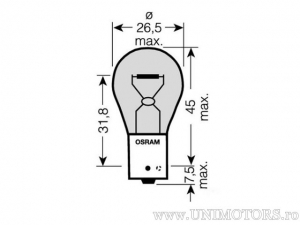 BAU15S 12V 21W πορτοκαλί PY21W blister σετ 2 τεμαχίων - Osram