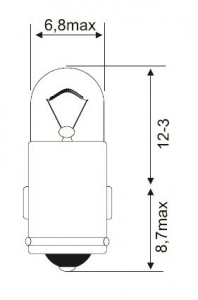 Bec BA7S 6V 0.6W set 10buc - JM