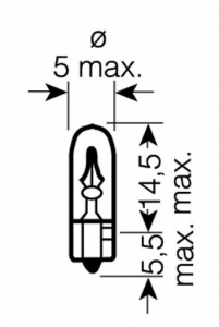 Bec fara soclu W2.3W W2X4.6D 12V 2.3W - Osram