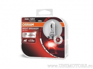 Bec H4 P43t-38 Night Breaker Silver 12V 60/55W set 2buc - Osram