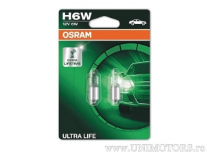 BEC H6W BAX9S Ultra Life 12V 6W Blister-Set 2 Stück - Osram