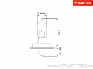 Bec S3 P26S 12V 15W halogen - JM