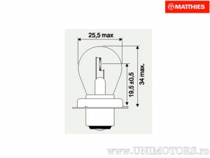 Bec S3 P26S 12V 15W - JM