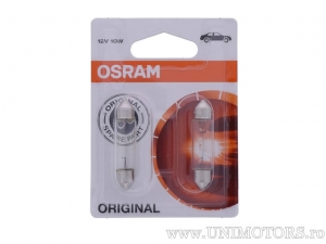 Bec SV8.5-8 12V 10W L: 36mm blister 2buc - Osram