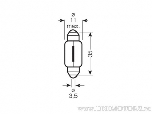 Bec SV8.5-8 Ultra Life 12V 5W L: 36mm blister 2buc - Osram