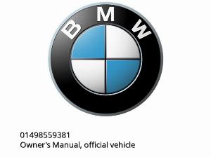 Bedienungsanleitung, offizielles Fahrzeug - 01498559381 - BMW