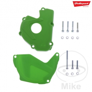 Beschermkap koppeling en ontsteking, groene set Polisport - Kawasaki KX 250 F 4T ('17-'19) / Kawasaki KX 250 4T ('20) - JM