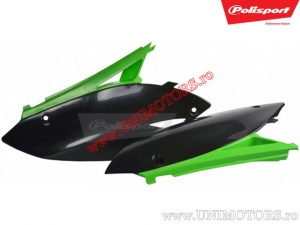 Black - Green Side Fairing - Kawasaki KX 250 F 4T ('09-'12) / KX 450 F ('09-'11) - Polisport