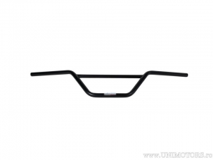 Black steel handlebar with Motocross reinforcement, 22mm diameter and 880mm length - Fehling