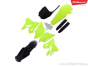 Black/Yellow Fluorescent Plastic Set - Yamaha YZ 125 ('15-'21) / Yamaha YZ 250 2T ('15-'21) - Polisport