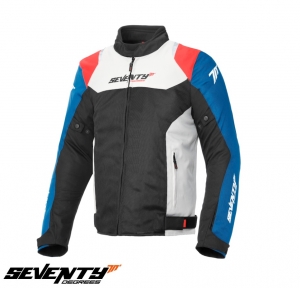 Blouson de course d'été pour hommes modèle Seventy SD-JR48 couleur: noir/rouge/bleu - Noir/rouge/bleu, M