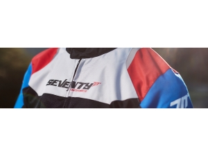 Blouson de course d'été pour hommes modèle Seventy SD-JR48 couleur: noir/rouge/bleu - Noir/rouge/bleu, M