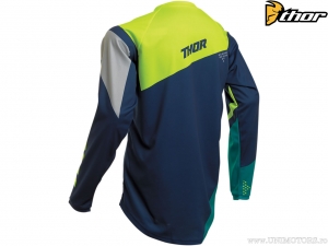 Blusa de enduro / cross para jovens (crianças) Sector Blade (azul-marinho / amarelo-esverdeado) - Thor