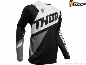 Blusa enduro / cross Juvenil (crianças) Setor Blade (preto / branco) - Thor