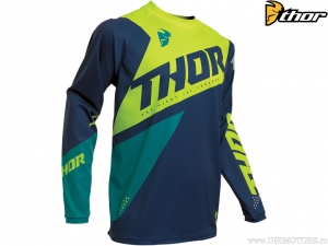 Blusa enduro / cross Sector Blade (azul-marinho / amarelo verdejante) - Thor