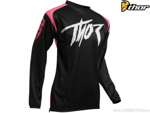 Bluza enduro / cross dla kobiet Sector Link (czarno-różowa) - Thor