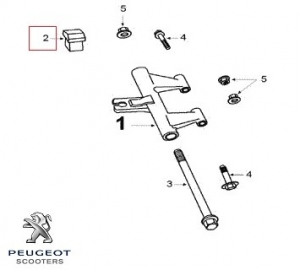 Boccola (ammortizzatore) basculante originale - Peugeot Vclic / Vclic Evolution 4T AC 50cc - Peugeot