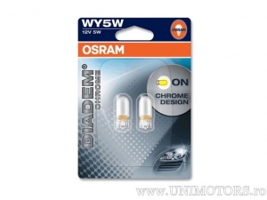 Bombilla de faro sin zócalo W5W W2.1X9.5D Diadem cromado 12V 5W juego de blister 2 piezas - Osram