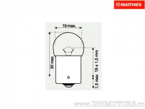 Bombilla de luz de freno R5W BA15S JMP Naos 24V 5W juego de 10 piezas - JM