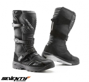 Botas (botas) de moto Adventure (Touring) Unisex modelo Seventy SD-BA4 cor: preto - Preto, 46