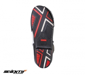 Botas (botas de motocicleta) Racing Unisex modelo Seventy SD-BR1 color: blanco/rojo - Blanco/rojo, talla 47