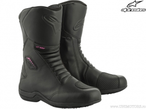 Botas de motocicleta Stella Andes v2 Drystar (preto/fúcsia) - Alpinestars