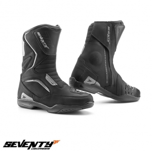 Botas de motocicleta Touring Unisex modelo Seventy SD-BT3 (versão curta das botas SD-BT2) cor: preto - preto, 40